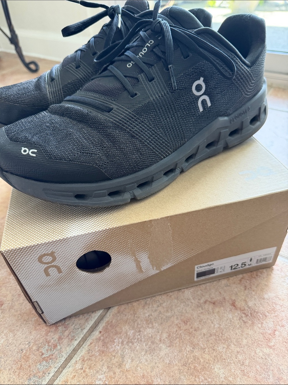 On Running Men's Black Cloud Go Athletic Shoes